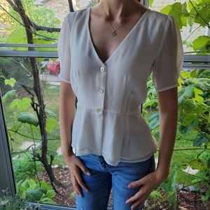 Aritzia Wilfred white button front blouse